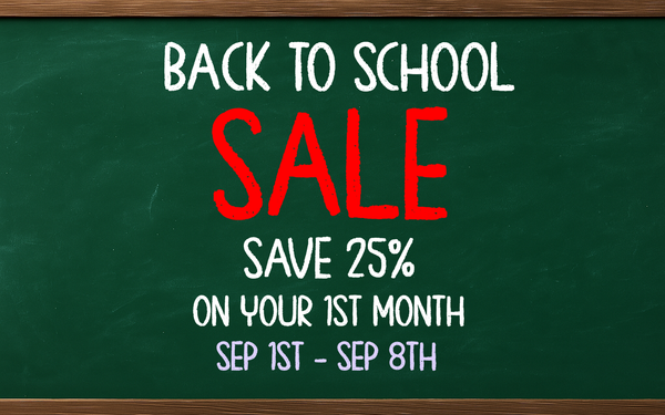 Back to School Sale – Save 25%